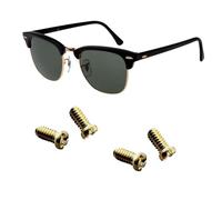 Sonnenbrille Schrauben Ersatz für Ray Ban RB3507 RB2716 RB3016 Clubmaster Rückseite Linsen Schrauben 4 mit Schraubendreher 1 (golden) (Linsen Ring)