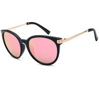 Sonnenbrille STYLEBREAKER "Cat-Eye Sonnenbrille", Damen, pink (gestell schwarz, gold, glas pink verspiegelt), Modisch, Sonnenbrillen Sonnenbrille (84890807-0) gestell schwarz, gold, glas pink verspieg