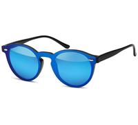 Sonnenbrille STYLEBREAKER "Monoglas Sonnenbrille Shield Brille UV400", Damen, blau (gestell schwarz, glas blau verspiegelt), Modisch, Sonnenbrillen Sonnenbrille (36132608-0) gestell schwarz, glas blau