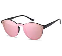 Sonnenbrille STYLEBREAKER "Monoglas Sonnenbrille Shield Brille UV400", Damen, pink (gestell schwarz, glas pink verspiegelt), Modisch, Sonnenbrillen Sonnenbrille (93498748-0) gestell schwarz, glas pink