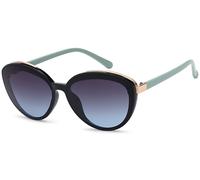 Sonnenbrille STYLEBREAKER "Ovale Sonnenbrille - filigraner Kunststoff Rahmen", Damen, bunt (gestell schwarz, hellblau, glas grau verlauf), Modisch, Sonnenbrillen Sonnenbrille (93615150-0) gestell schw