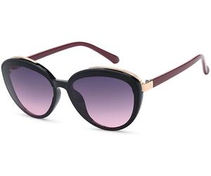 Sonnenbrille STYLEBREAKER "Ovale Sonnenbrille - filigraner Kunststoff Rahmen", Damen, bunt (gestell schwarz, bordeaux, glas grau, violett verlauf), Modisch, Sonnenbrillen Sonnenbrille (37781045-0) ges