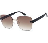 Sonnenbrille STYLEBREAKER "Rahmenlose Rechteckige Sonnenbrille", Damen, braun (gestell schwarz, glas braun verlauf), Modisch, Sonnenbrillen Sonnenbrille (70153027-0) gestell schwarz, glas braun verlau