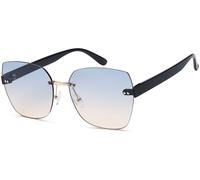 Sonnenbrille STYLEBREAKER "Rahmenlose Rechteckige Sonnenbrille", Damen, bunt (gestell schwarz, glas grau, apricot verlauf), Modisch, Sonnenbrillen Sonnenbrille (89339137-0) gestell schwarz, glas grau,