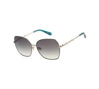 Sonnenbrille SUPERDRY "Modell 995062", Damen, gold, türkis, metallic, Sonnenbrillen Sonnenbrille, Form Butterfly, Logoschriftzug auf Bügel, Metallfassung (39569160-0) gold, türkis