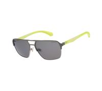 Sonnenbrille SUPERDRY "Modell 995064", Herren, dunkles silber, neon grün, matt, Sonnenbrillen Sonnenbrille, Form Pilot, Logoschriftzug auf Bügel, Kombifassung (28806625-0)