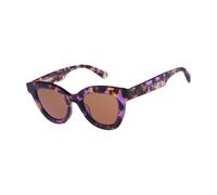 Sonnenbrille SUPERDRY "Modell 996096", Damen, violett havanna, gemustert, leicht durchscheinend, leicht glänzend, Sonnenbrillen Sonnenbrille, Form CatEye, Logoschriftzug auf Bügel, Kunststofffassung (