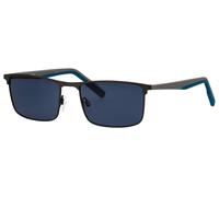Sonnenbrille TOM TAILOR "Modell 677000", Herren, blau (grau, schwarz, blau), matt, Sonnenbrillen Sonnenbrille, Form Karree/Eckig, Logoschriftzug auf Bügel, Kombifassung (72492902-0) grau, schwarz, bla