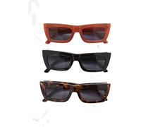 Sonnenbrille URBAN CLASSICS "Urban Classics Unisex Sunglasses Sanremo 3-Pack", Damen, schwarz, rot, amber, Sonnenbrillen Sonnenbrille (36191410-0) schwarz, rot, amber