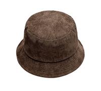 Sonnenhut 54 Winter Cord Fischerhut Unisex Street Style Baskenmütze Hut Verstellbare Bucket Cap Kette Blaues (Brown, One Size)