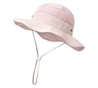 Sonnenhut Baby Kinder, Unisex Flapper mit Bindebändern Nackenschutz, Baby Kleinkind Sonnenhut Kinder, Verstellbarer Kinnriemen für Kinder, Sonnenhüte, Sommer, Frühling, mit breiter Krempe (Pink, 56)