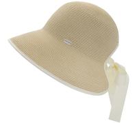 Sonnenhut CHILLOUTS "Red Oak Hat", Damen, Gr. XS, beige, Obermaterial: 100% Papierstroh, Hüte, Femininer Sonnenhut mit Schleife am Hinterkopf (66010227-XS) beige