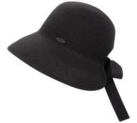 Sonnenhut CHILLOUTS "Red Oak Hat", Damen, Gr. XS, schwarz, Obermaterial: 100% Papierstroh, Hüte, Femininer Sonnenhut mit Schleife am Hinterkopf (45571905-XS) schwarz