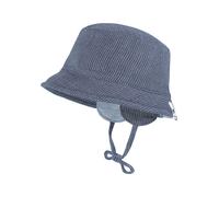 Sonnenhut MAXIMO, Damen, Gr. 45, blau, Baumwolle, gestreift, Hüte Sonnenhut, Fischerhut mit Ohrenklappen, mit Bindeband, basic, Baumwolle (86583543-45)