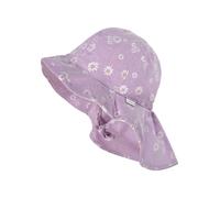 Sonnenhut MAXIMO, Damen, Gr. 49, lila, Baumwolle, gemustert, Hüte Sonnenhut, allover mit Blümchenprint, mit Nackenschutz, mit Bindeband, Baumwolle (63292616-49)