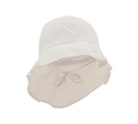 Sonnenhut MAXIMO, Damen, Gr. 53, weiß, Popeline, Baumwolle, unifarben, Hüte Sonnenhut, mit Nackenschutz, mit Schleife, mit Bindeband, basic, bequem (70123904-53)