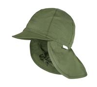 Sonnenhut MAXIMO, Jungen, Gr. 47, grün (kaper), Popeline, Baumwolle, unifarben, Hüte, verstellbarer Kinnriemen, mit Nackenschutz, mit Gummizug (55689150-47) kaper