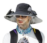 Sonnenhut Mit Ventilator - Fischerhut Mit Breiter Krempe | Wide Brim Solar Fan Outdoor Fishing Hat-solar & Usb Charging | Outdoor Solar Sonnenenergie Hut Kappe | UV-Sonnenschutz, Für Männer Und Frauen