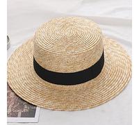 Sonnenhut Strohhut Hut Damen Frauen Strandhut Breite Seite Weiblich Lässig Panama Mützen Lady Classic Flat Bowknot Stroh Sonnenhüte Frauen Fedora Cap-Black_XXL
