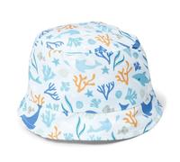 Sonnenhut wendbar Honey Stripes / Ocean Dreams Blue gr. 2 | Little Dutch