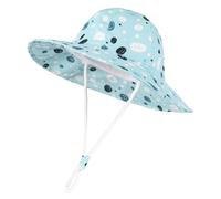 Sonnenkappe Kinder - Sonnenhut mit Blumen Cartoon für Babys Mädchen mit LSF 50+ verstellbar für Außenbereich Strandhut für Kleinkinder mit breiter Krempe Fischerhüte für Kinder (Light Blue 2 4 Jahre)
