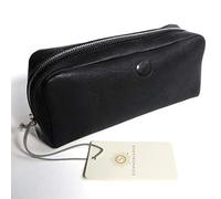 SONNENLEDER - hochwertige Kosmetiktasche "FASCHINA" (mit Logo) Farbe: Schwarz *Echtes Leder*