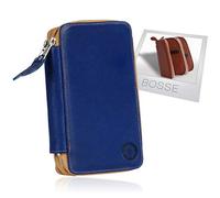 SONNENLEDER - hochwertiges Schuletui "BOSSE" Farbe: Blau *Echtes Leder*