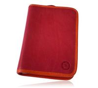 SONNENLEDER - hochwertiges Schuletui "NILS" Farbe: Rot/Orange *Echtes Leder*