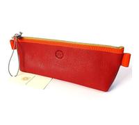 SONNENLEDER - hochwertiges Stiftemäppchen "BERIT" Farbe: Rot/Orange *Echtes Leder*