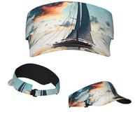 Sonnenschutz, Schirmmütze für Damen und Herren, verstellbar, leeres Oberteil, Baseballkappe, blau, Segelboot, Sonnenkappe, Sport, Tennis, Visier, Schwarz, Einheitsgröße