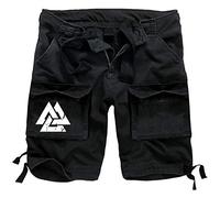 SONS OF ODIN Herren Kurze Armee Hosen Shorts Wikinger Rune Wotansknoten Marke Valknut