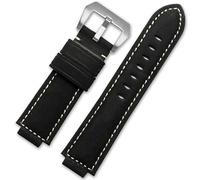 sooponu Armband für Timex Tide Compass T2n720 T2n721 T2n739 Nylon Herren Leder Uhrenarmband(Black-Steel-K11)