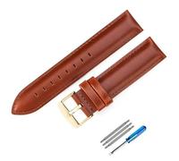 sooponu Leder Uhrenarmband für DW Strap Damen Herren Uhrenarmbänder für Daniel Wellington(Red brown-Golden-K4,22mm)
