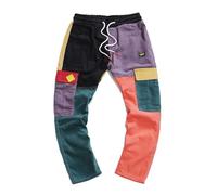 SOOUICKER Cargohose Herren Cord Vintage Jogginghose Herren mit Seitentaschen Bunt Cordhose Herren Baggy Cargohose Herren Jogger Viele Taschen Freizeithose Herren Cargo mit Gummizug