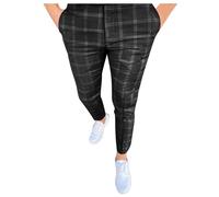 SOOUICKER Chino Hose Herren Stretch Kariert Golfhose Lang Anzughose Herren Slim Fit Muster Stoffhose Elegant Tapered Business Karierte Hose Chino Comfort Fit Freizeit