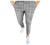 SOOUICKER Chino Hose Herren Stretch Kariert Golfhose Lang Anzughose Herren Slim Fit Muster Stoffhose Elegant Tapered Business Karierte Hose Chino Comfort Fit Freizeit