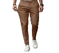SOOUICKER Chino Hose Herren Stretch mit Gummibund Sommerhose Herren Leicht Tapered Fit Stoffhose Elegant Jogginghose Lang Slim Fit Freizeithose Sommer Chino Gummizug