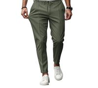 SOOUICKER Chino Hose Herren Stretch mit Gummibund Sommerhose Herren Leicht Tapered Fit Stoffhose Elegant Jogginghose Lang Slim Fit Freizeithose Sommer Chino Gummizug