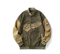 SOOUICKER College Jacke Herren Oldschool Sweatjacke Herren Ohne Kapuze Bomberjacke Herren Vintage College Jacke Herren Oversize Baseball Jacke Übergangsjacke Herren Sportlich