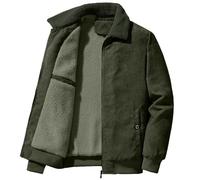 SOOUICKER Cordjacke Herren Gefüttert Lammfell Hemdjacke Winter Sherpa Jacke Herren Cord Fleecejacke Hemd Warm Bomberjacke Fell Elegant Winterjacke Vintage Ohne Kapuze Teddyfutter