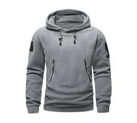 SOOUICKER Fleece Pullover Herren mit Kapuze Hoodie Winter Outdoor Sweatshirt Warm Jagd Kapuzenpullover Tactical Winterpullover Arbeit Teddy Pulli Vintage