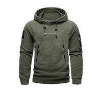 SOOUICKER Fleece Pullover Herren mit Kapuze Hoodie Winter Outdoor Sweatshirt Warm Jagd Kapuzenpullover Tactical Winterpullover Arbeit Teddy Pulli Vintage