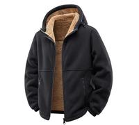 SOOUICKER Fleecejacke Herren mit Kapuze Outdoor Übergangsjacke Sportlich Sweatjacke Reißverschlusstaschen Kapuzenjacke Fleece Zip Hoodie Herren Winter Trainingsjacke Gefüttert