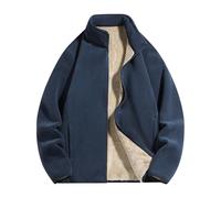 SOOUICKER Fleecejacke Herren Outdoor Warm Bomberjacke Gefüttert Stehkragen Sweatjacke Fleece Ohne Kapuze Teddy Jacke Winter Übergangsjacke Sportlich Elegant