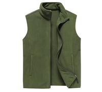 SOOUICKER Fleeceweste Herren Winter Warm Weste Fleece ärmellos Übergangsjacke Ohne Kapuze Westen Herren Fell Outdoor Arbeitsweste Fleece Fleecejacke Ohne ärmel