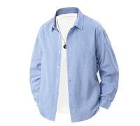 SOOUICKER Freizeithemd Herren Langarm Gestreift Herrenhemden Freizeit Oversized Hemd Arbeit Comfort Fit Sommerhemd Elegant Muster Casual Langarmhemd Modern Weit