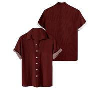 SOOUICKER Freizeithemden für Herren Sommer Kurzarmhemd Herren Große Größen Hemd Herren Kurzarm Regular Fit Hawaii Hemd Männer Einfarbig Hemd Herren Casual Sommerhemd Herren Kurzarm