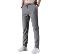SOOUICKER Freizeithose Herren Lang Stretch Chino Hose Sommer Leicht Jogginghose Slim Fit Modern Leichte Sommerhose Herren Elegant Stoffhose mit Gummizug Tapered