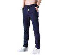 SOOUICKER Freizeithose Herren Lang Stretch Chino Hose Sommer Leicht Jogginghose Slim Fit Modern Leichte Sommerhose Herren Elegant Stoffhose mit Gummizug Tapered