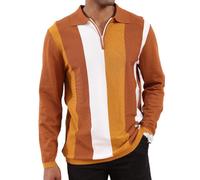 SOOUICKER Half Zip Pullover Herren Oversize Sweatshirt Zipper Gestreift Winterpullover mit Kragen Arbeit Elegant Pulli Ohne Kapuze Langarmshirt Polo Bunt